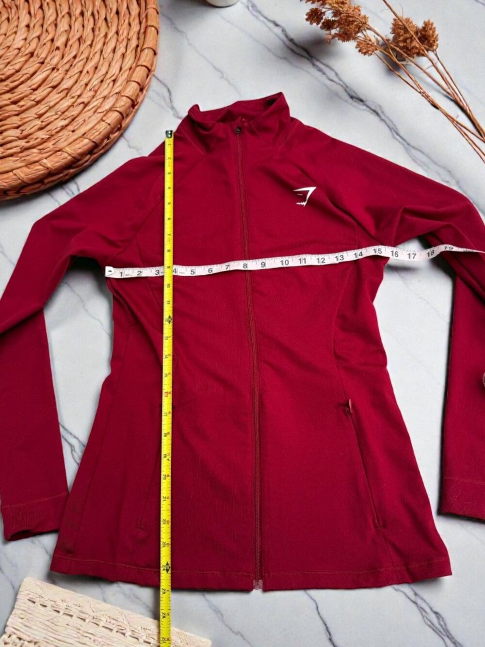 Gymshark Women's Size Small Burgundy Red Training Zip Up Jacket - Picture 6 of 8
